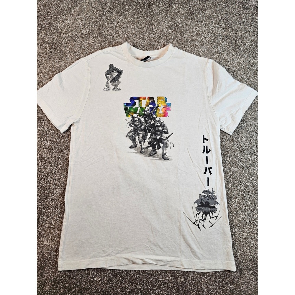 Star Wars‎ Mens Small White Samurai Stormtrooper Japanese Graphic T-Shirt Cotton